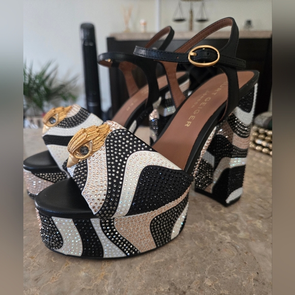 Kurt Geiger Shoes - Kurt Geiger Black and Gold Embellished Platforms